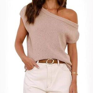 One-Shoulder Knit Sweater